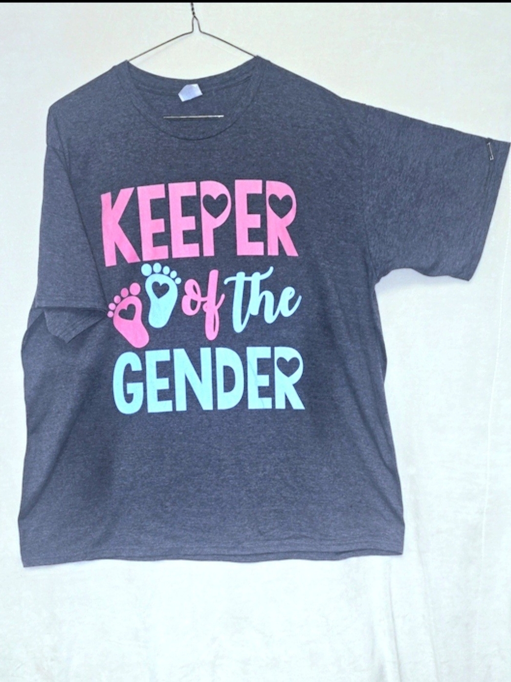 Keeper of the Gender Graphic Tee - Navy Pink & Light Blue 2X